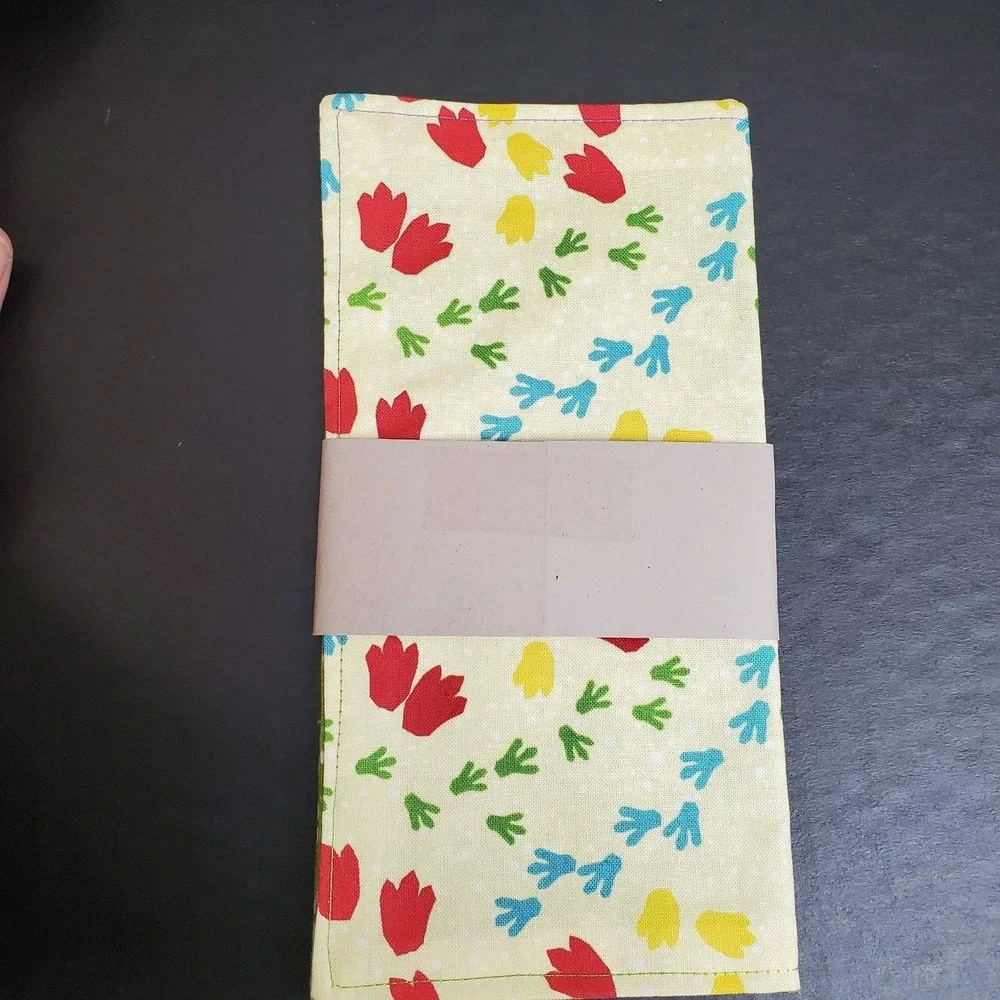 Cotton Novelty Fabric Napkins DINOSAUR Theme, Three 2ct Reusable Hand Towels 8